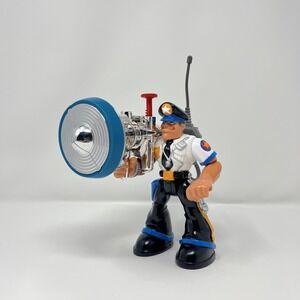 2000 Fisher Price Rescue Heroes Metal Crew Sergeant Siren Cool Chrome Look